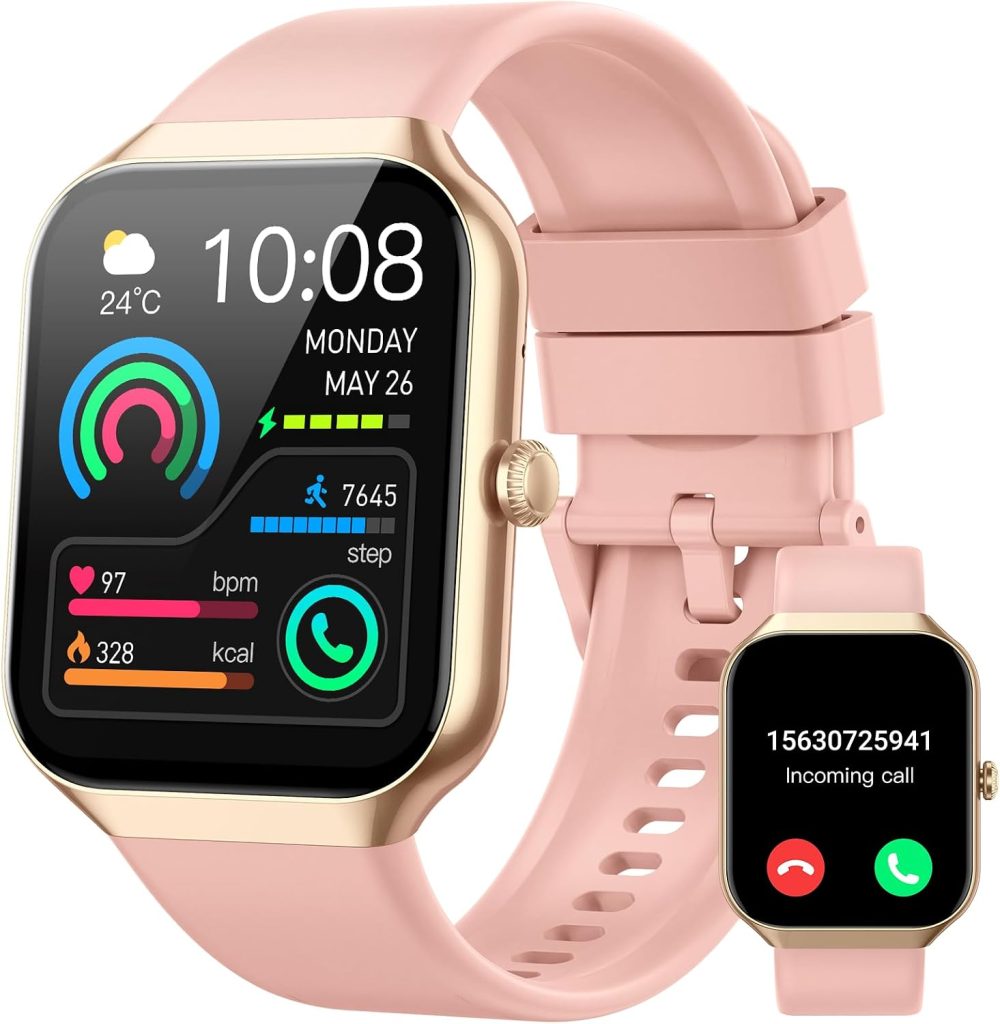 Montre Connectée Femme Homme, 1.96" Smartwatch avec Appel Bluetooth Montre | Montre Connectee Etanche IP68, 113+ Sportifs/Podometre/Cardiofrequencemètre/Moniteur Sommeil, Montre Intelligente Android iOS