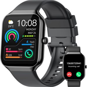 Montre Connectée Homme Femme, 113+Sportifs Montre Homme Sport Etanche IP68 | 1.96"HD Smartwatch Appel Bluetooth, Smart Watch Podomètre Fréquence Cardiaque Moniteur Sommeil SpO2, Montre Android iOS Noir