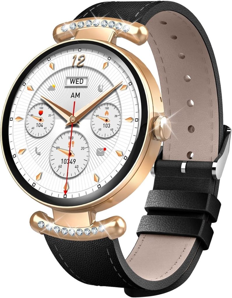 Jugeman Montre Connectée Femme avec Appel Bluetooth, 1.2" Smartwatch, Noir | Fréquence Cardiaque/SpO2/Sommeil Montre, 100+Mode Sportifs Montre, IP68 étanche Fitness Podomètre Compatible pour Android iOS