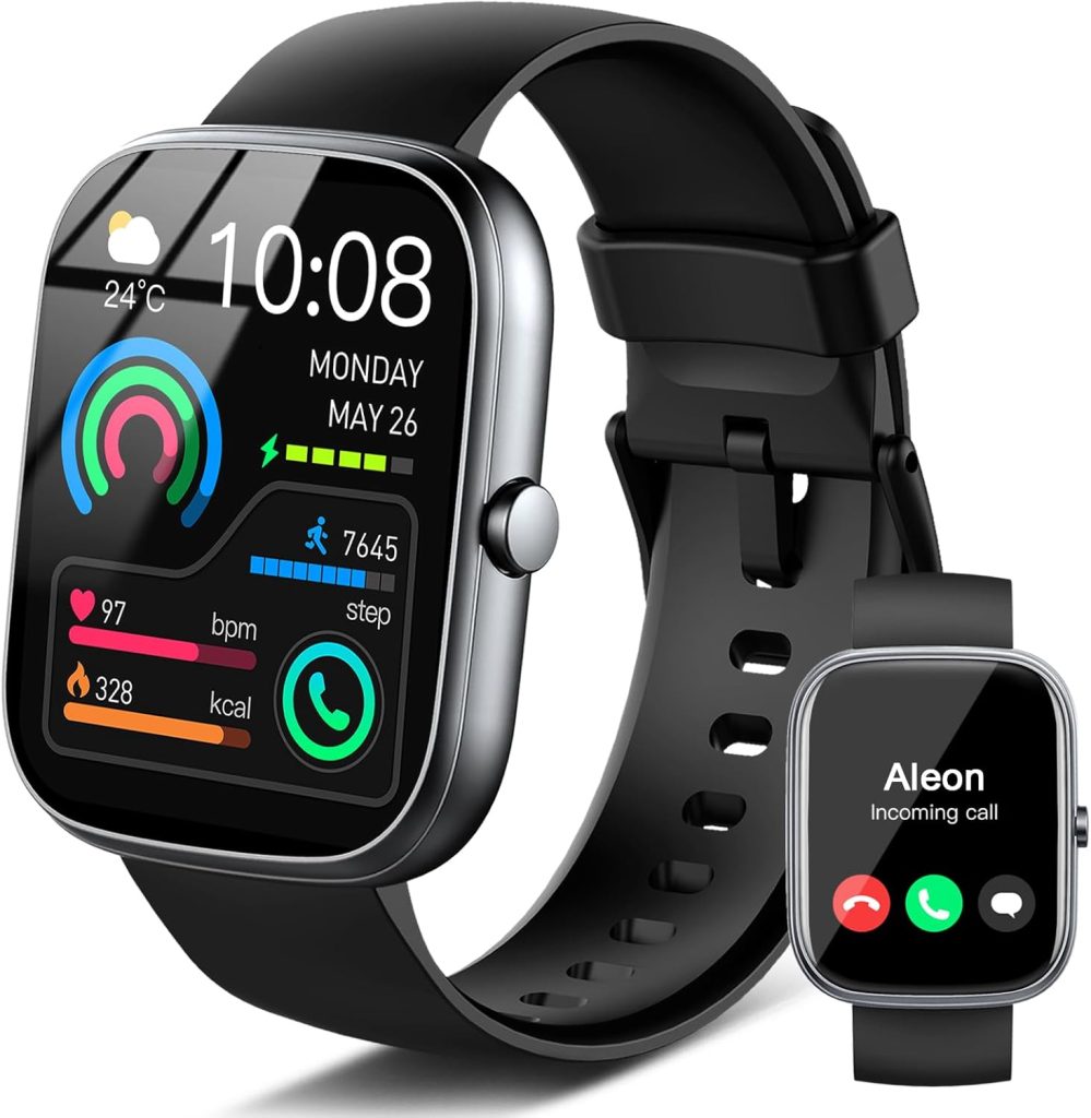 Jugeman Montre Connectée Homme Femme, 1.96" HD Smart Watch Appel Bluetooth | Smartwatch Podomètre Fréquence Cardiaque SpO2 Moniteur Sommeil, 113+Sportifs Montre Sport, Etanche IP68 Android iOS Noir